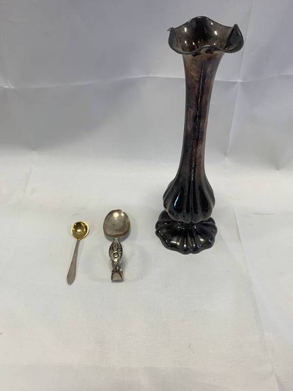 lot 33 image: Lot of 2 Silver .925 Spoons, Candlestick
