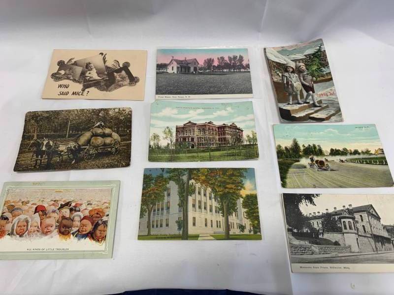 lot 48 image: Lot of 9 Early 1900s Postcards