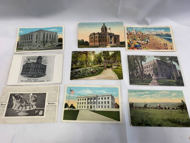 lot 49 image: Lot of 9 Early 1900s Postcards