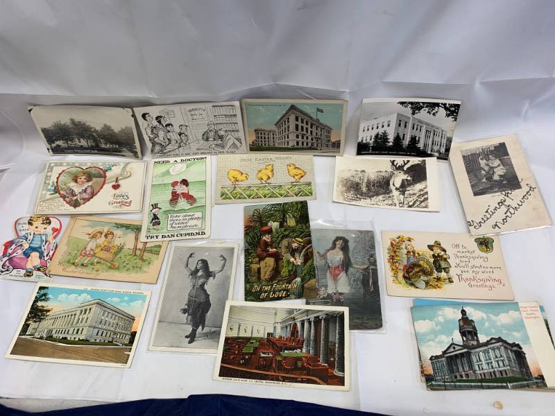 lot 50 image: Lot of 18 Early 1900s Postcards