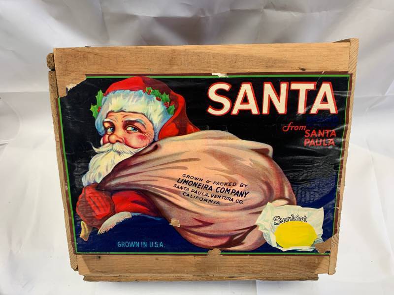 lot 62 image: Sunkist Santa Wood Box