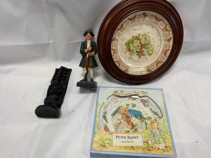 lot 73 image: Heavy Cast Iron Figure, Plates, and Totem