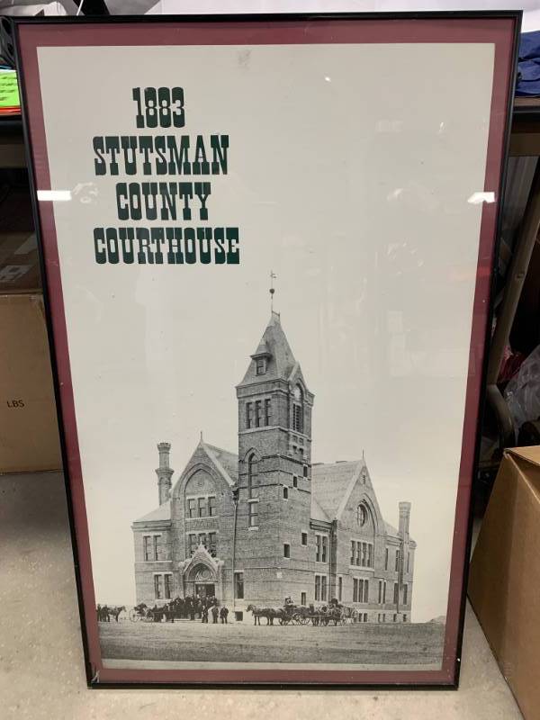 lot 74 image: 21 x 34 1883 Stutsman County Courthouse Framed Picture