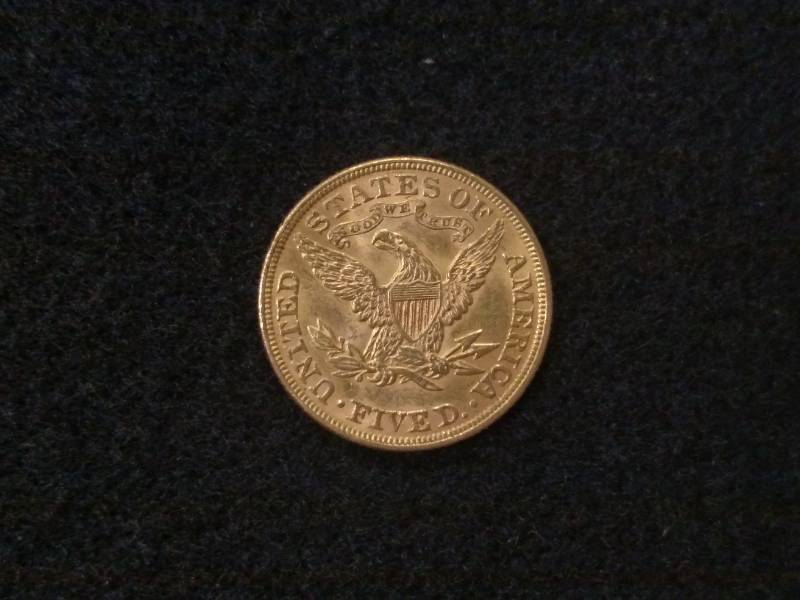 lot 1 image: 1894 Five Dollars Liberty Head Gold...