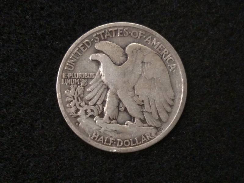 lot 61 image: 1937 S Walking Liberty Silver Half ...
