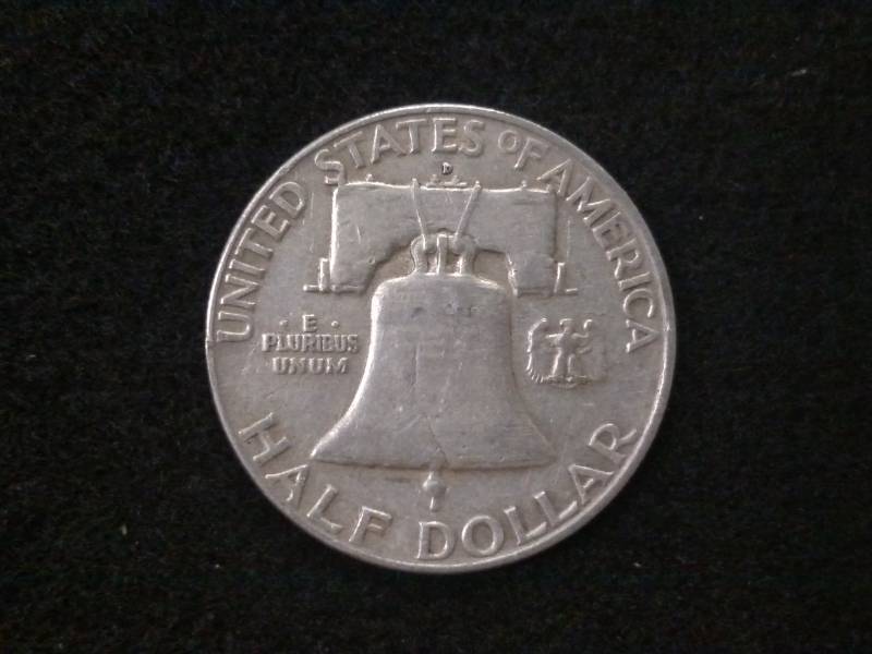 lot 95 image: 1957 D Franklin Silver Half Dollar...