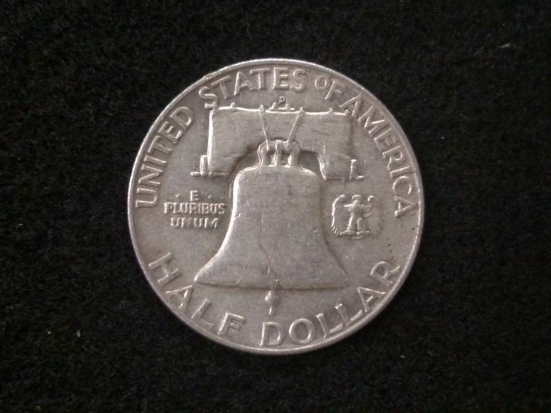 lot 96 image: 1958 D Franklin Silver Half Dollar...