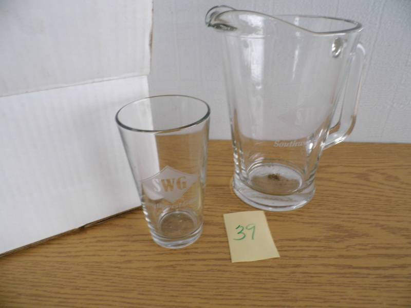 lot 39 image: South West Grain Pitcher  Glasses