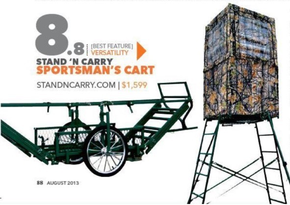 lot 8 image: Stand N Carry, 39x39 deck,  includes top enclosure no fabric, Retail $1,499.00