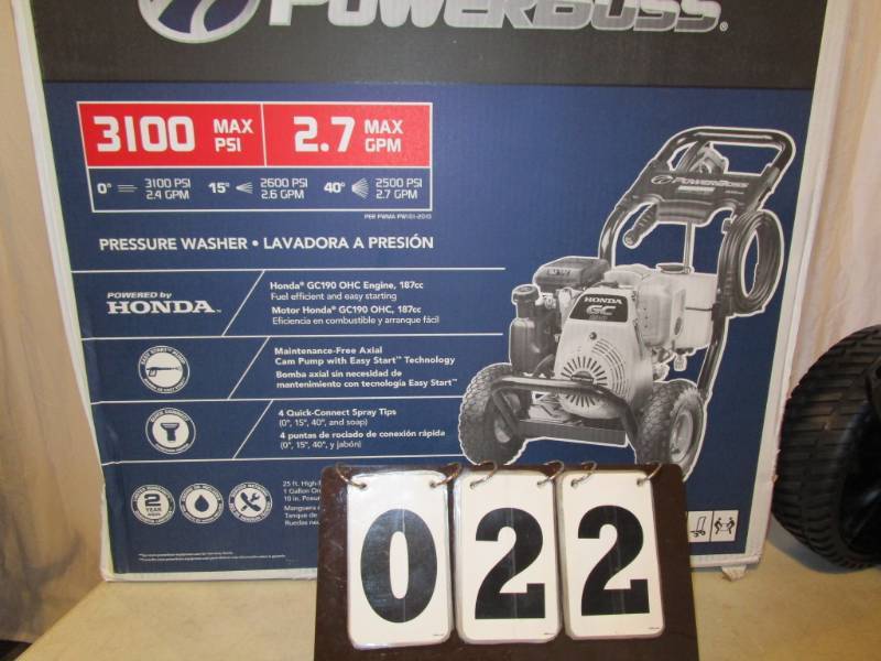 lot 22 image: Power Boss 3100 PSI Pressure Washer
