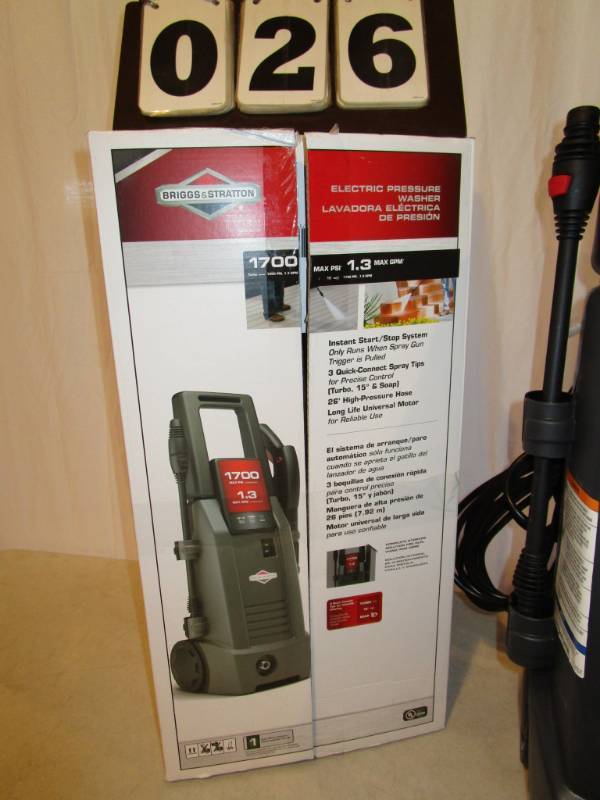 lot 26 image: Briggs & Stratton 1700 psi Electric Pressure Washer