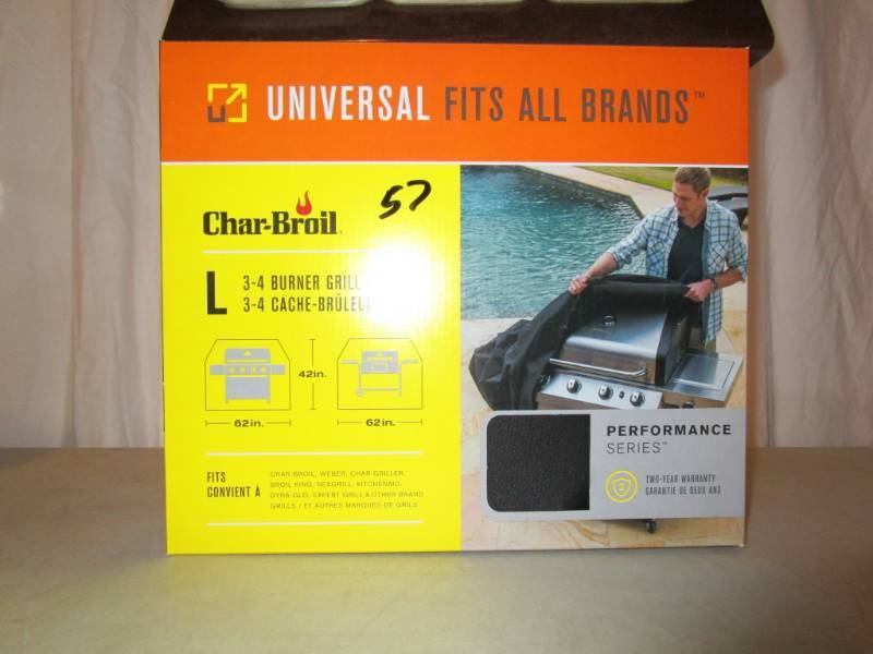 lot 57 image: Char Broil Fits All Brands Grill Cover