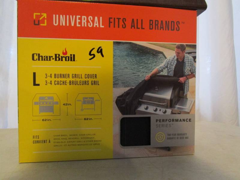 lot 59 image: Char Broil Fits All Brands Grill Cover