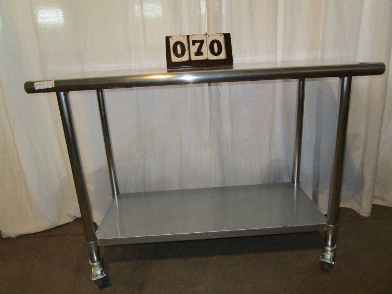 lot 70 image: Stainless Steel Prep Table - on wheels