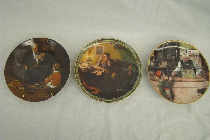 lot 37 image: 3 Limited Edition Norman Rockwell Plates