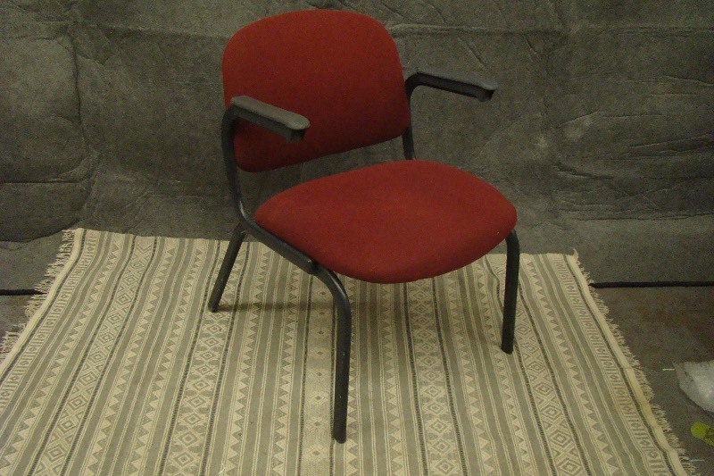 lot 126 image: Maroon Padded Armchair