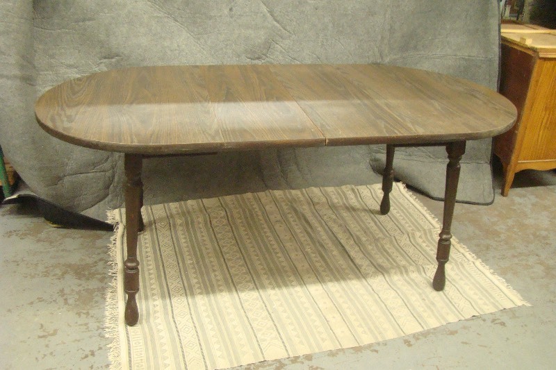 lot 140 image: Solid Wood Table with Laminate Top