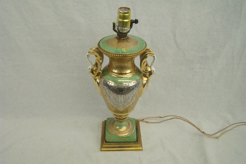 lot 151 image: Vintage French 24 Karat and Platinum Lamp