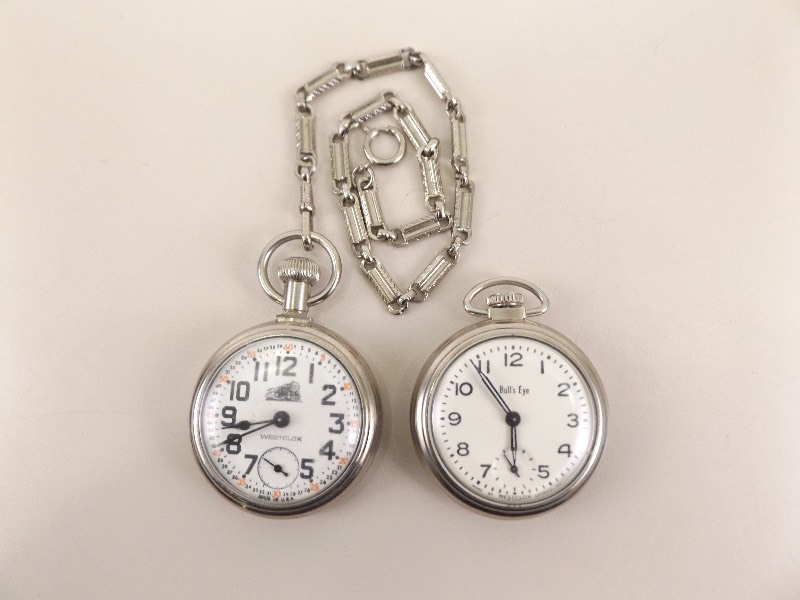 lot 102 image: 2 Vintage Westclox Pocket Watches