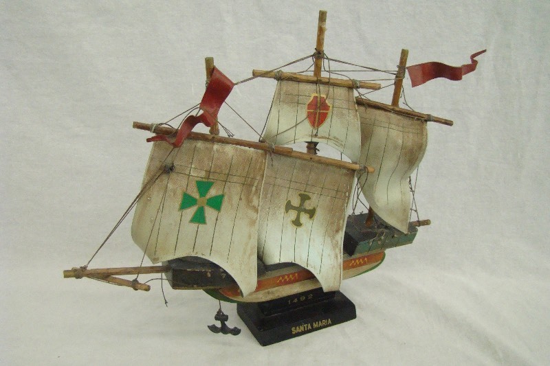 lot 167 image: Vintage Hand Painted Santa Maria Ship