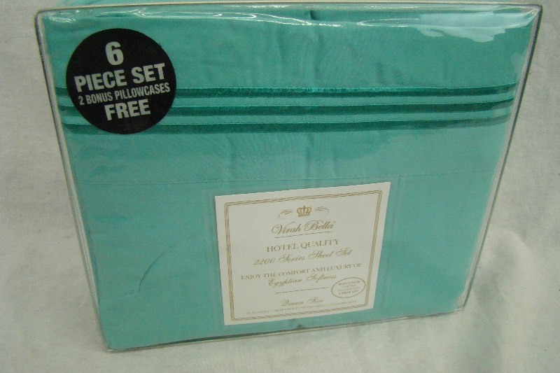 lot 229 image: TEAL 6-Piece Virah Bella 2200 Series QUEEN Sheet Set