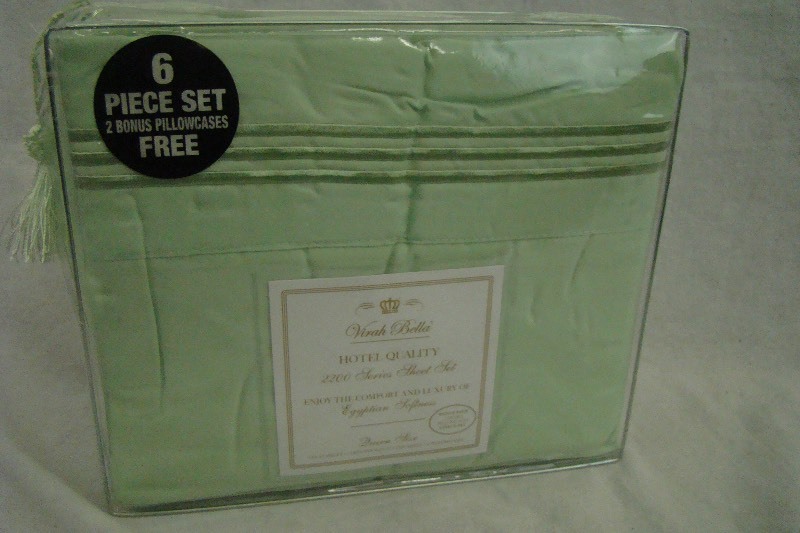 lot 234 image: LIME 6-Piece Virah Bella 2200 Series QUEEN Sheet Set