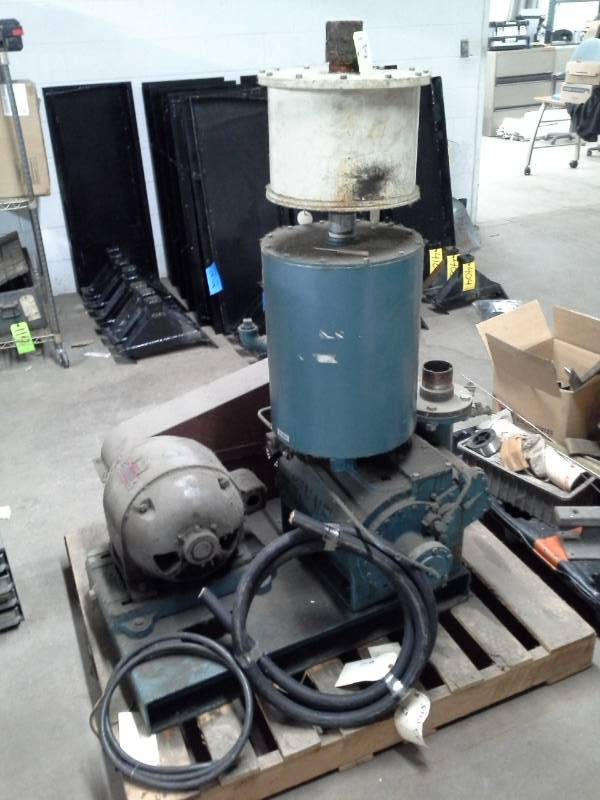 lot 187 image: GS Kinney Vacuum Rotary Piston Single Stage High Vacuum Pump with GE Induction Motor