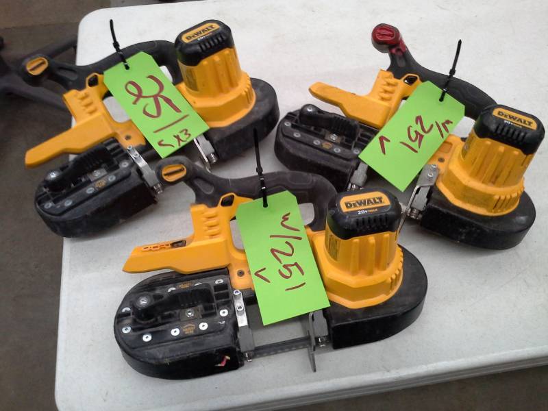 lot 251 image: Set of 3 DeWalt DCS371 Cordless Bandsaws