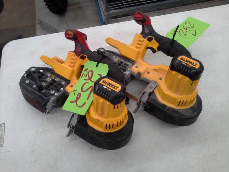 lot 252B image: Set of 2 DeWalt DCS371 Cordless Bandsaws