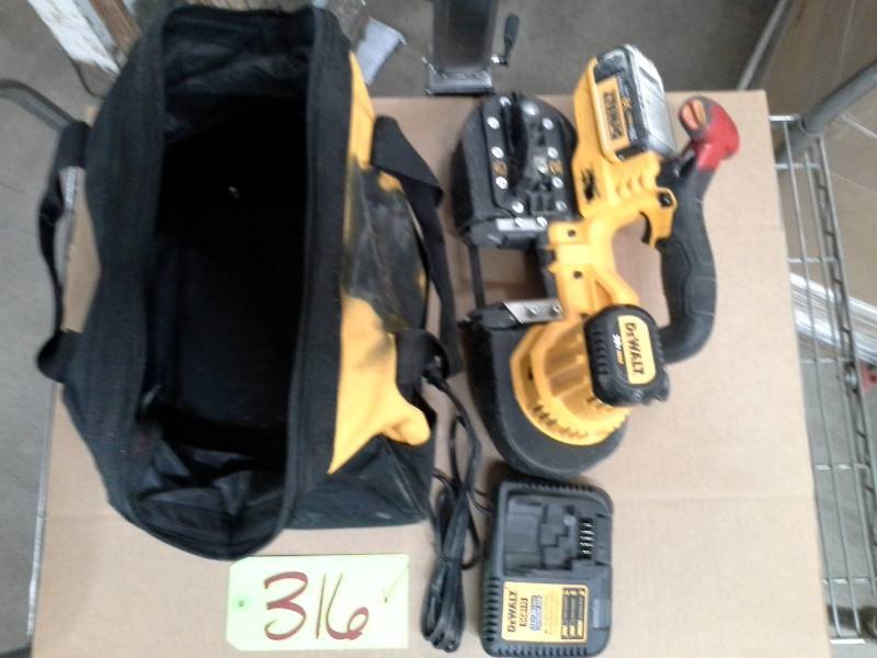 lot 316 image: DeWalt DCS371 Cordless Bandsaw with Tote