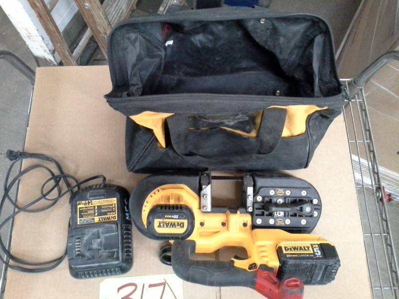 lot 317 image: DeWalt DCS371 Cordless Bandsaw with Tote