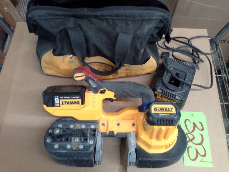 lot 323 image: DeWalt DCS371 Cordless Bandsaw with Tote