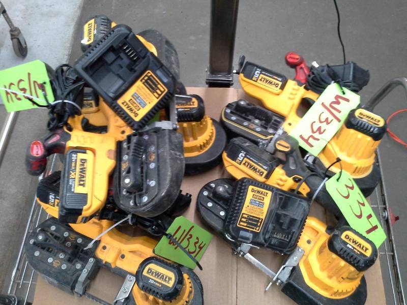 lot 334 image: Set of 5 DeWalt DCS371 Cordless Bandsaws