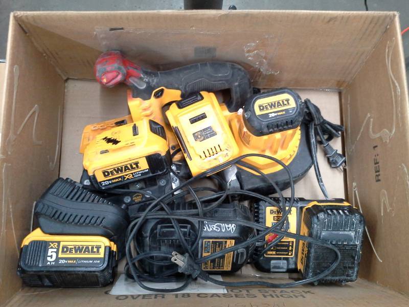 lot 336 image: Misc. Chargers, Batteries and Non-Functional Bandsaw
