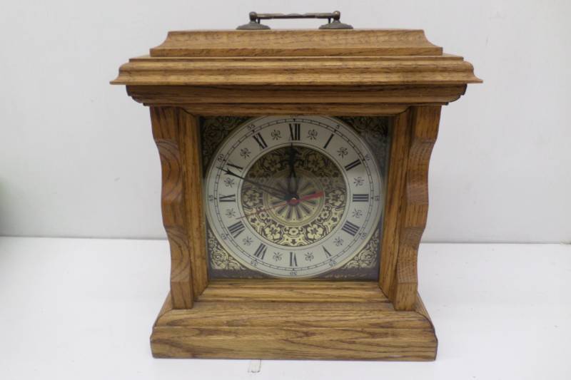 lot 74 image: Wooden Clock 12 Tall-Feels Pretty Heavy