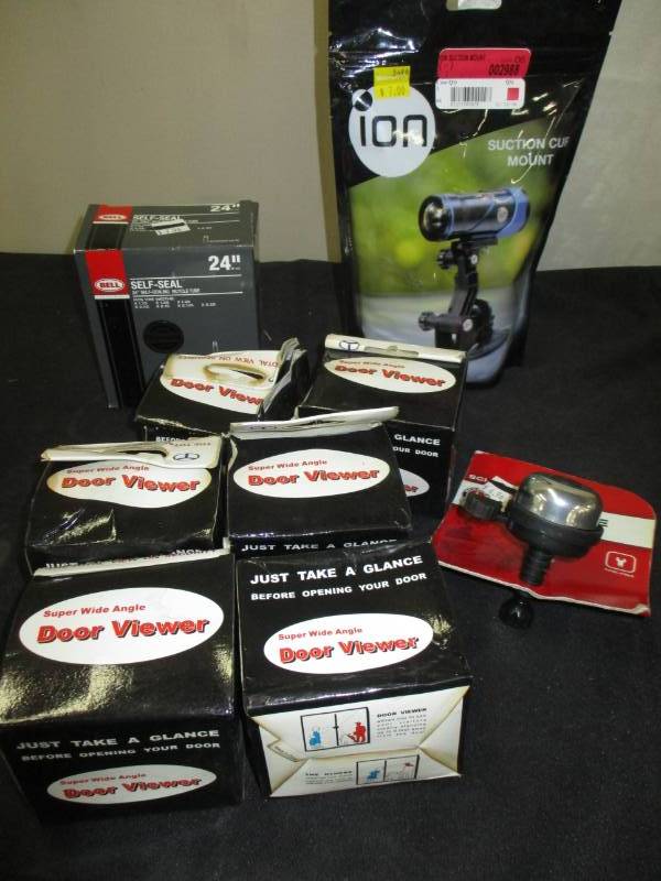 lot 97 image: bike bell, camera holder, viewers and self seal bike tube