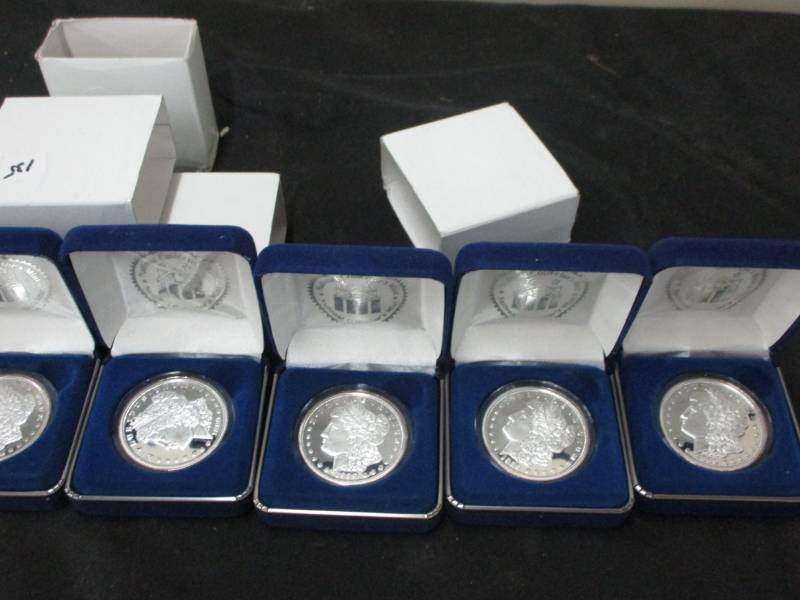 lot 100 image: 5-National Collectors Mint Proof Copy Silver Clad