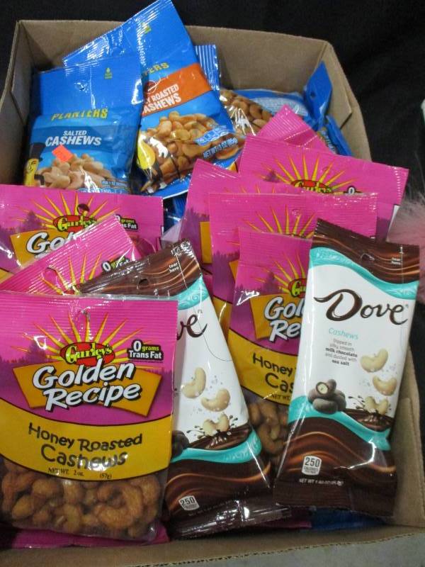 lot 166 image: 20 plus bags of almonds and packs of nuts, cahews