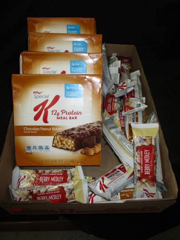 lot 161 image: 4 boxes full and extras full of special K bars