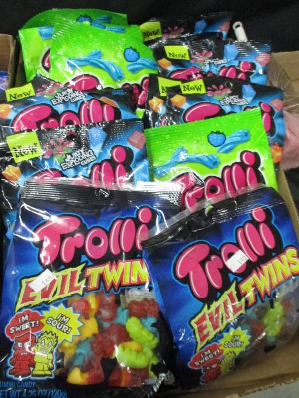 lot 145 image: 16 bags of trolls licorice big bags