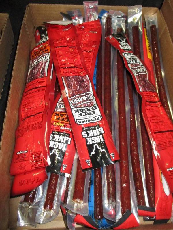 lot 142 image: 20 sticks of long beef jerky