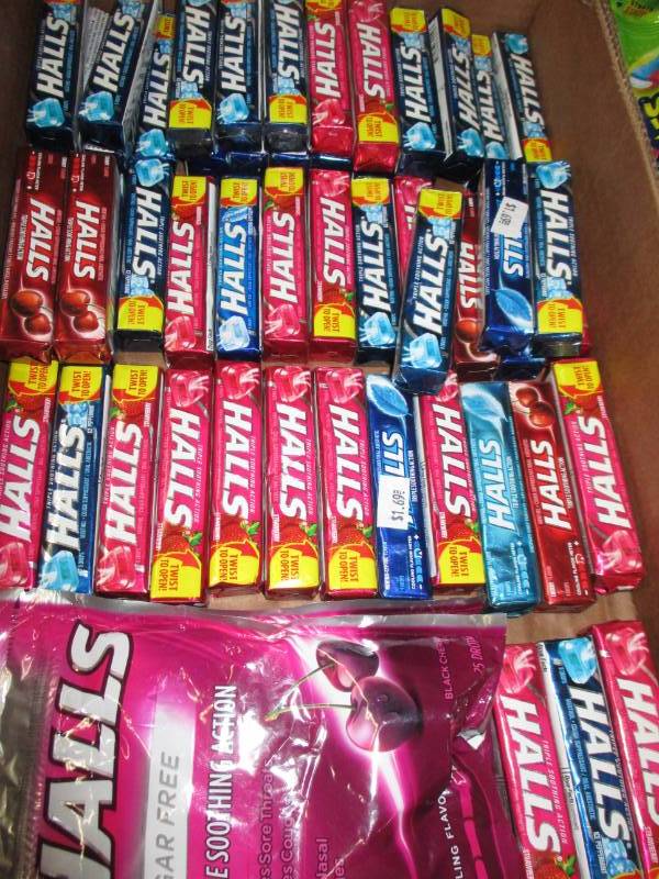 lot 141 image: 54 packs of cough drops
