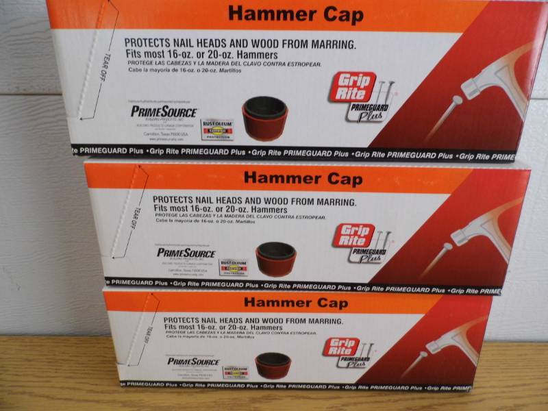 lot 26 image: Lot of 3 Grip Rite Hammer Caps