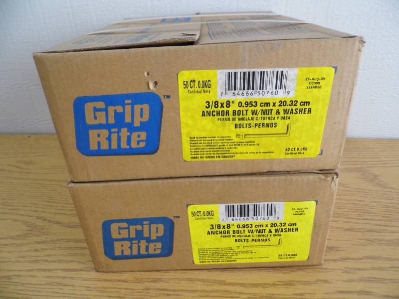 lot 31 image: Lot of 2 Grip Rite Anchor Bolts