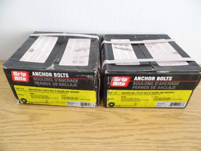 lot 47 image: Lot of 2 Grip Rite Anchor Bolts