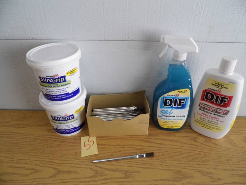 lot 55 image: Wallpaper Adhesive - Stripper - Brushes