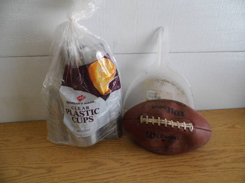 lot 144 image: Plastic Cups - Dustpan - Football