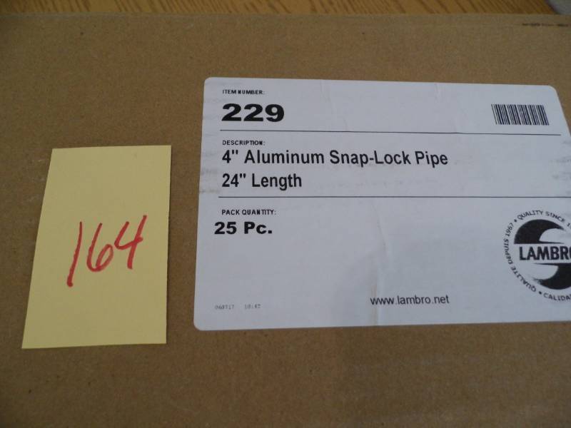 lot 164 image: Lot of 12 Aluminum Snap Lock Pipe