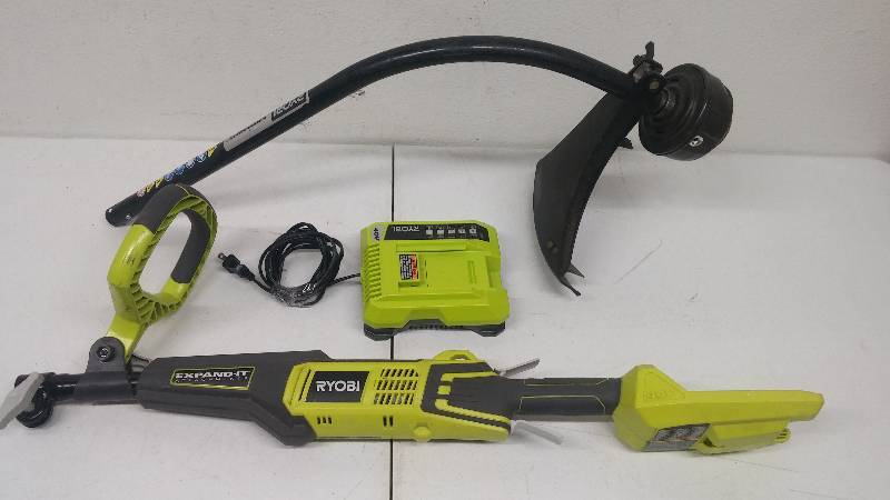lot 20 image: Ryobi 40v Cordless String Trimmer plus Charger, tesyed as-working