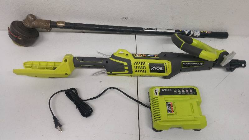 lot 21 image: Ryobi 40v Cordless String Trimmer plus Charger, tesyed as-working